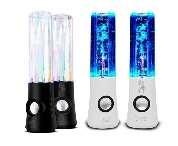 Originele bak kleurrijke LED-licht water dansende luidspreker, diamantfontein stereo water spuitsprekers voor computer / mobiele telefoons / tablet pc