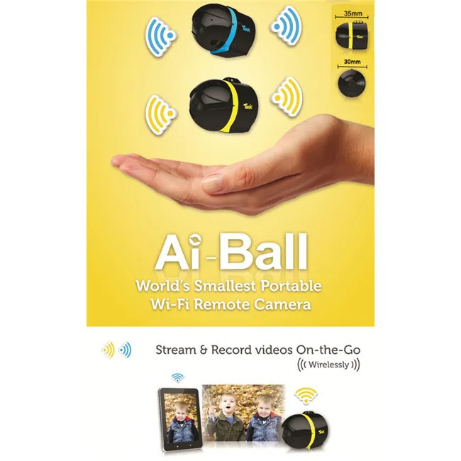 Ai-ball World's Smallest Protable Wifi Mini Surveillance Security Camera Network IP Camera Wireless 