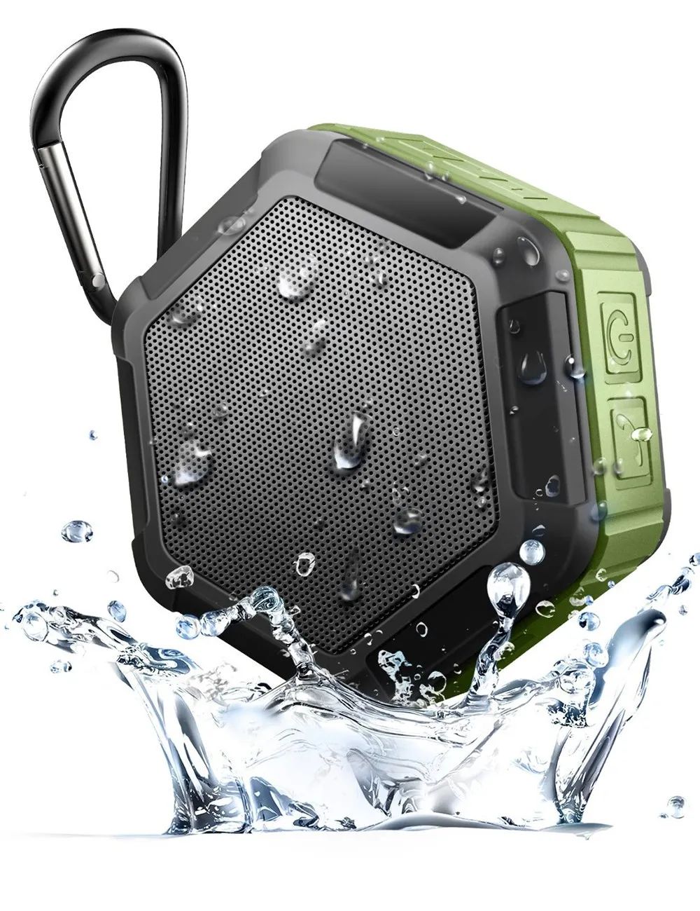 Hexagon Wasserdichter IPX7-Bluetooth-Lautsprecher für den Außenbereich, Sport, TF-Karte, tragbarer Boombox, Camping-Duschlautsprecher, Freisprech-Mikrofon, Fahrrad-Reit-Lautsprecher