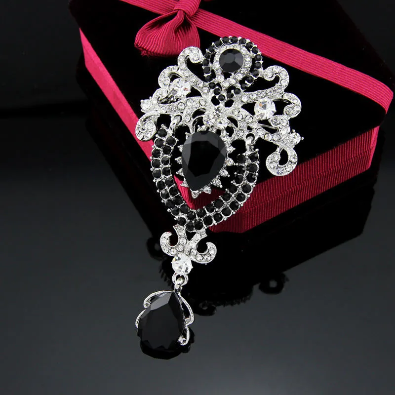 Diamons Crystal Crown Drop Brooches Pins Corsage Scarf Clips 약혼 웨딩 브로치 남성 패션 보석 Will and Sandy Gift