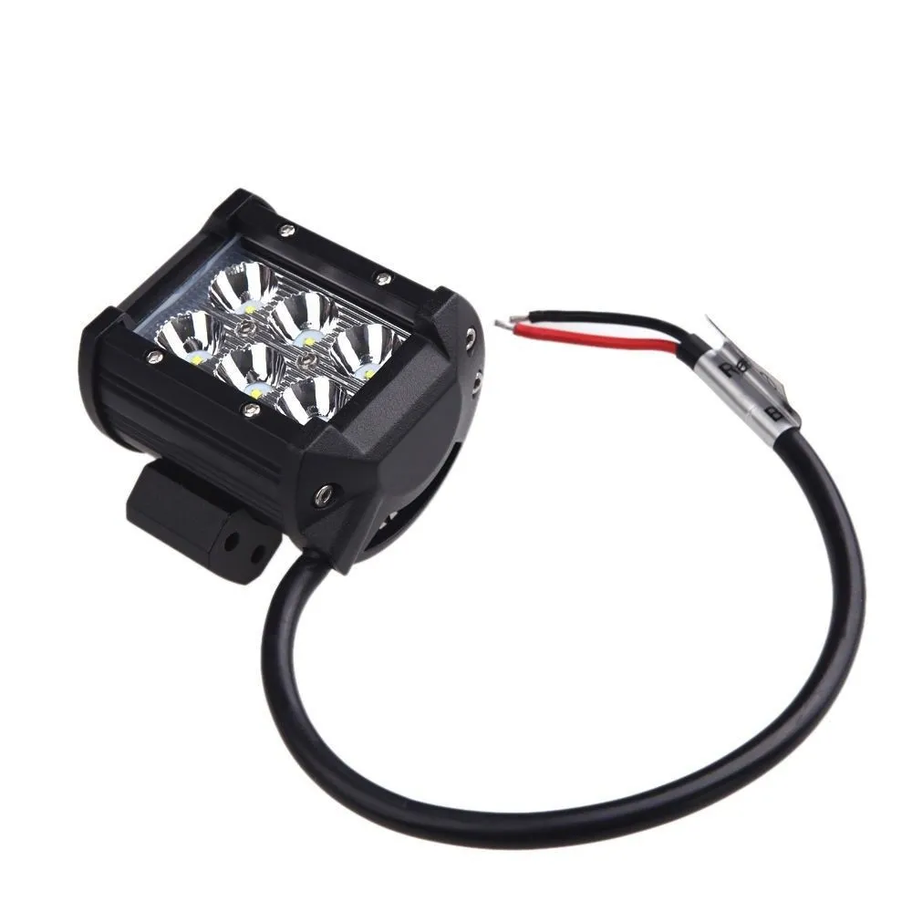 Lighting led work light bar 4" inch 18W For Jeep Offroad Car With Wiring Harness Kit