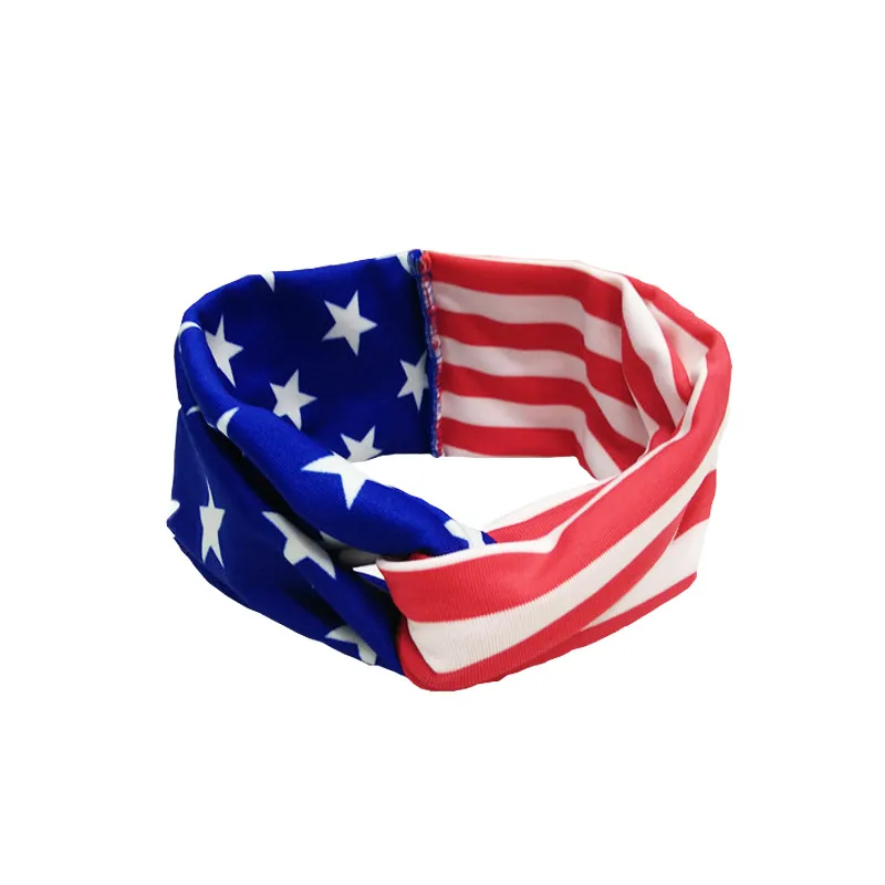 Baby Star Stripe National Flag Bowknot Headpastes 3 Design Girls Lovely Cute American Flag Band Headwrap Dzieci Elastyczne akcesoria