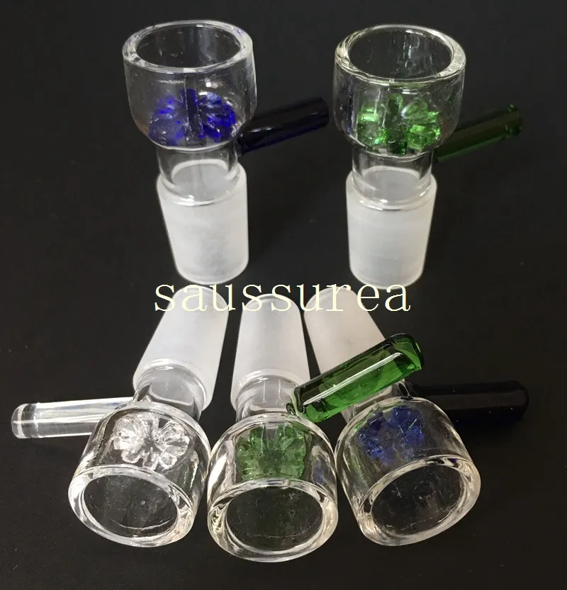 2016 Glass bong Blass bowl Star Screen Bowl Green 14mm 18.8mm Dry bowl tobacco bowl smoking pipes colorful