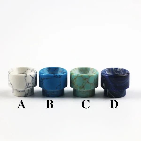 9Style Epoxy Resin Stainless Steel Wide Bore 510 Drip Tips Metal Jade Stone Turquoise Drip tip Mouthpiece for TFV8 AV Kennedy 24 RDA