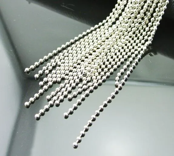 60cm Titanium Steel Refill Kedjan Man Kvinna Halsband Titanium Steel Round Bead 925 Sterling Silver Plated Chain Fit Pendant