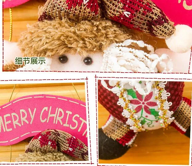 メリークリスマスサンタクローススノーマンエルクディア人形布ペンダントパーティー装飾小道具ドアツリー子供部屋装飾品hjia882