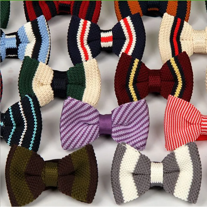 2016 HOT Double Knitted Bowtie 40 Colors Children's bowknot Adjustable Bowties for Father's Day tie Christmas Gift Free TNT Fedex UPS