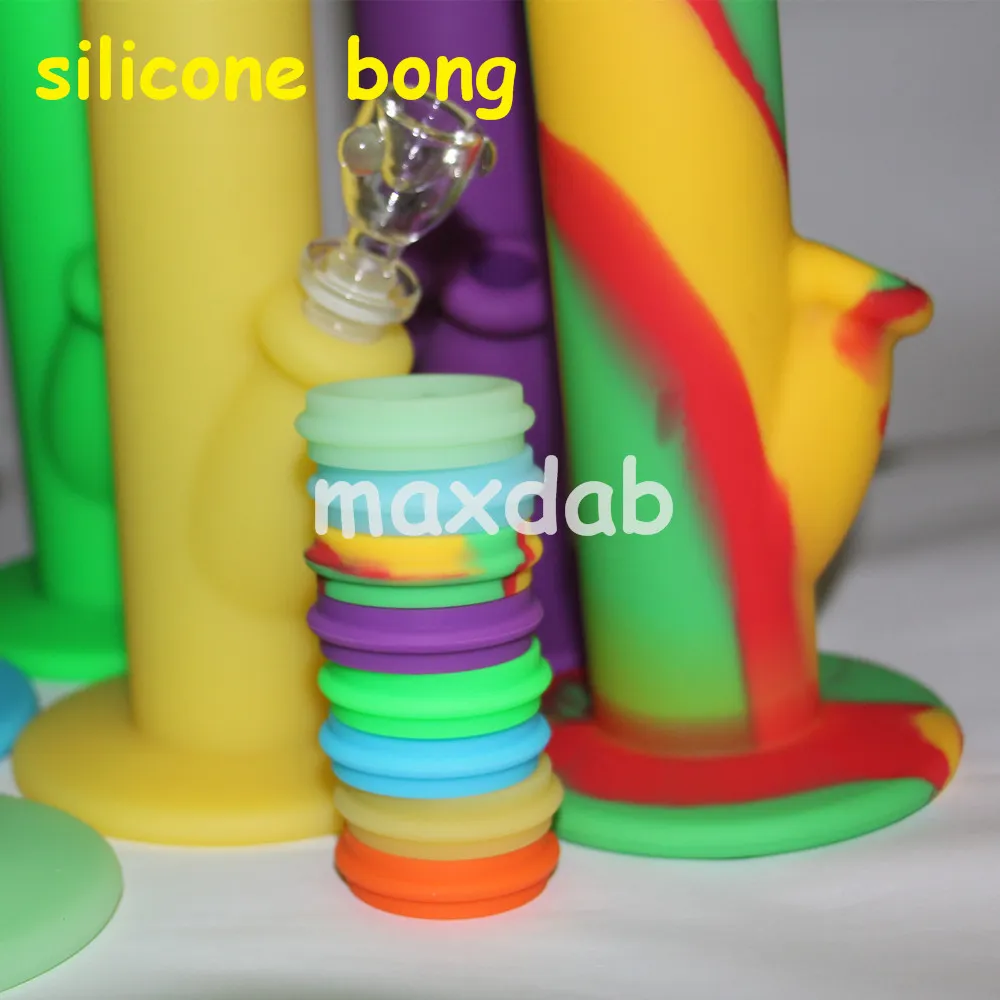 DHL Silicon Water Pipes nio färger för Choice Glass Bongs Pipe Silicone Bubbler Bong237C