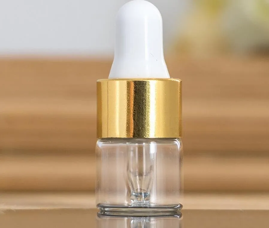 1ml 2ml 3ml Ambre compte-gouttes Mini bouteille en verre Flacon de présentation d'huile essentielle Petit sérum Parfum Marron Échantillon