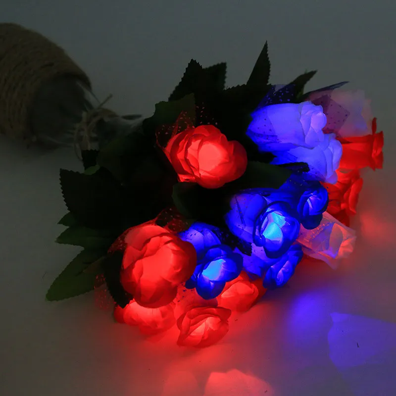 ZA4971 ZZ Light Up LED Flowers Romantic Glowing Rose Toy For Wedding Decor  And Festival Gifts From Efficientwholesaler, $0.91