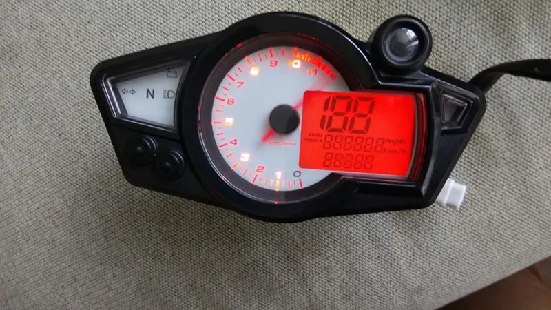 Tkosm Nieuwe Motorfiets Snelheidsmeter Odometerteller Meter Verstelbare Wiel Maat Verstelbare LCD Digitale Fiets Tachomete 10000 RPM