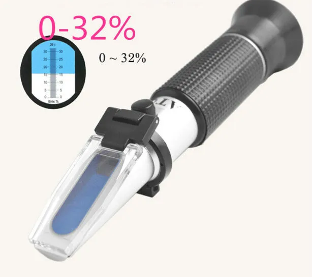 Draagbare refractometer Brekingshulpmiddelen Suikertester 0-32% (suikergehalte) voor diabetes Dagelijkse dieetcontrole Concentratie Zoetheidsmeter