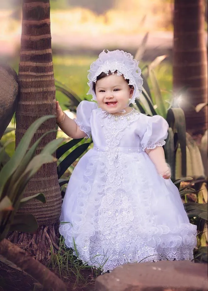 Vestidos de bautizo por encargo Bata de bautismo de tafetán de alta calidad Encaje Vestidos de bautizo de chaqueta con bonete para niñas EN102616 Vestidos de bautizo por encargo Bata de bautismo de tafetán de alta calidad Encaje Vestidos de bautizo de chaqueta con bonete para niñas EN102616