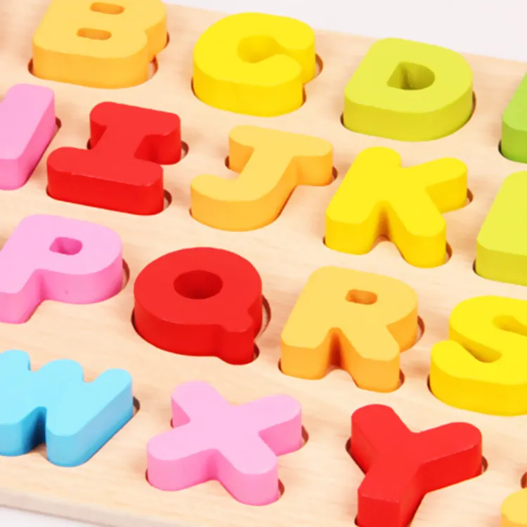 Nieuwe Houten Vroege Onderwijs Baby Preschool Leren ABC Alfabet Brief 123 Nummerkaarten Cognitive Toys Animal Puzzle