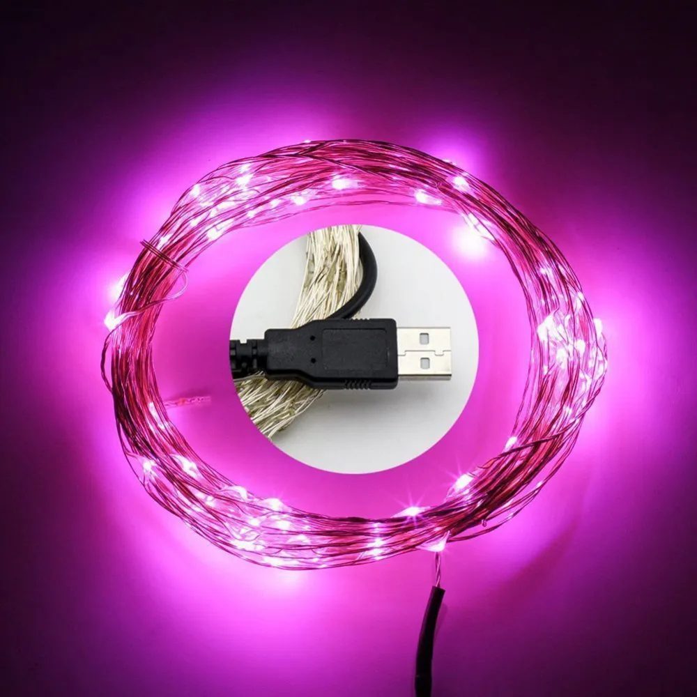 10 M LED USB Koperdraad String Lights Indoor Outdoor Slaapkamer Partij Kerstmis Treen Decoratie Fee Licht Waterdichte Verlichting