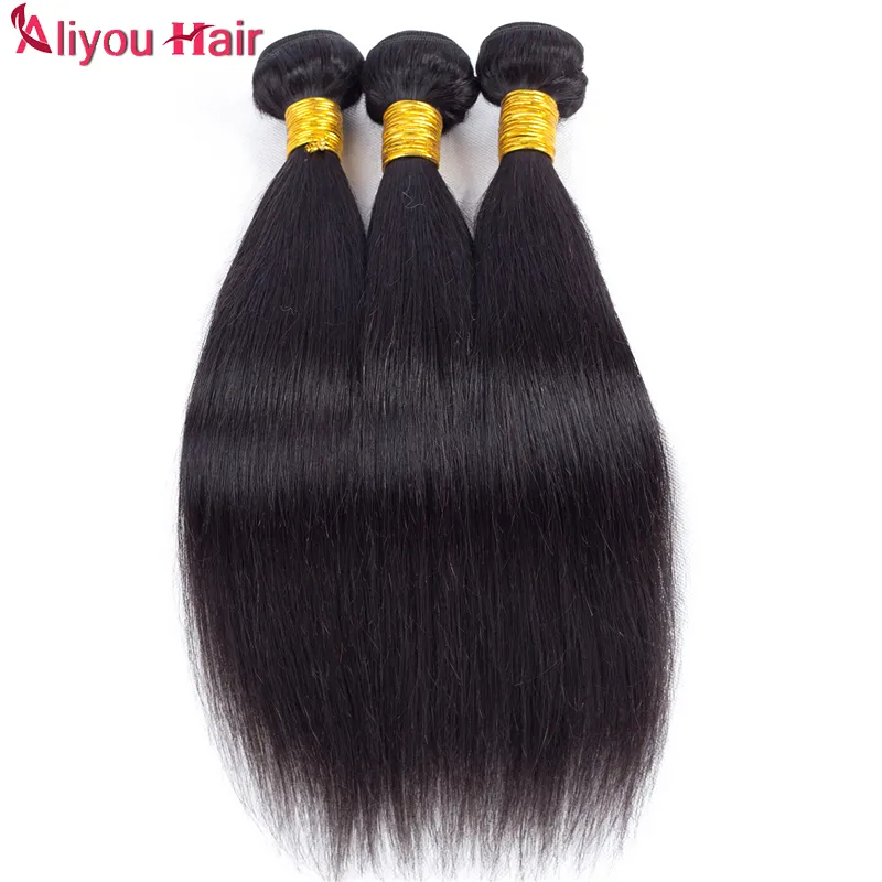 Grade 8a Droite Brésilienne Vierge Cheveux Top Indien Péruvien Cambodgien Malaisien Bundles de Tissage de Cheveux Humains Droite Extensions de Cheveux Brésiliens