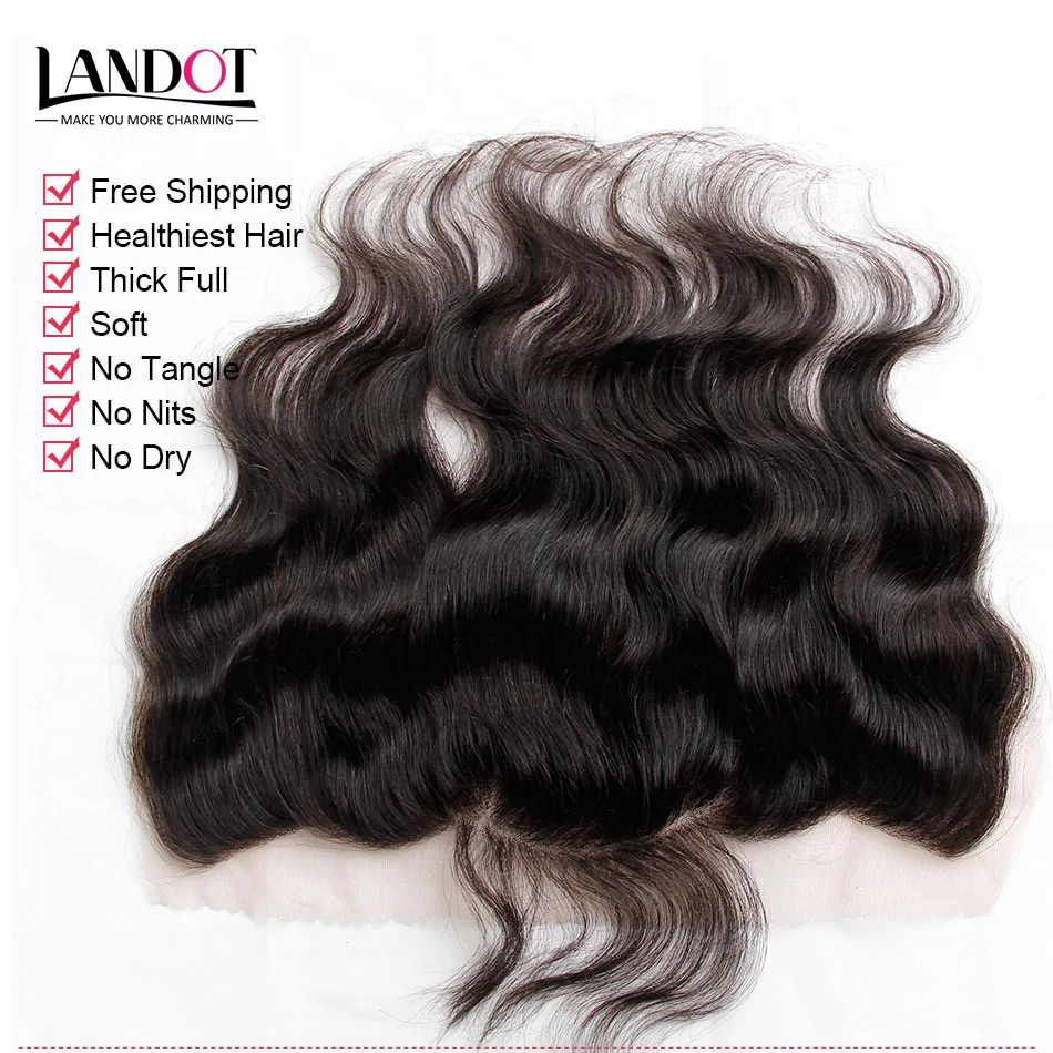 Lace frontale sluiting met 3 bundels Braziliaans maagdelijk haar Peruaanse Indiase Maleisische lichaamsgolf Remy Human Hair Weven Sluiting 13x4 1639349