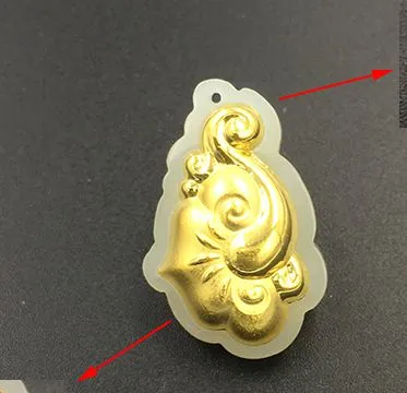 Gold inlaid jade lucky pendant ruyi necklace and pendant horse