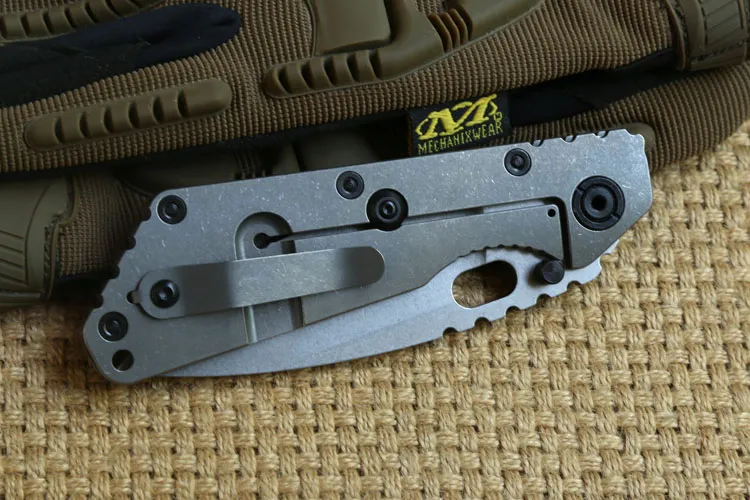 ST SMF Folder Manico in titanio D2 lama Rondelle di rame Coltello pieghevole outdoor camping gear caccia Tactical Knives EDC strumenti di autodifesa