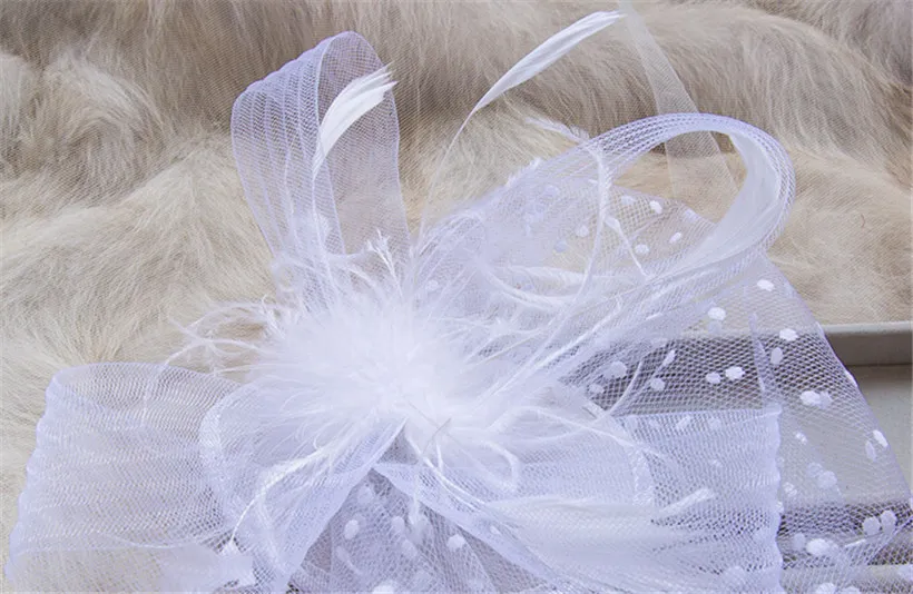 Vintage mariage chapeau de mariée blanc pilulier église cage à oiseaux voile Cocktail cheveux bibi accessoires Clips coiffure bijoux Supplie7667963