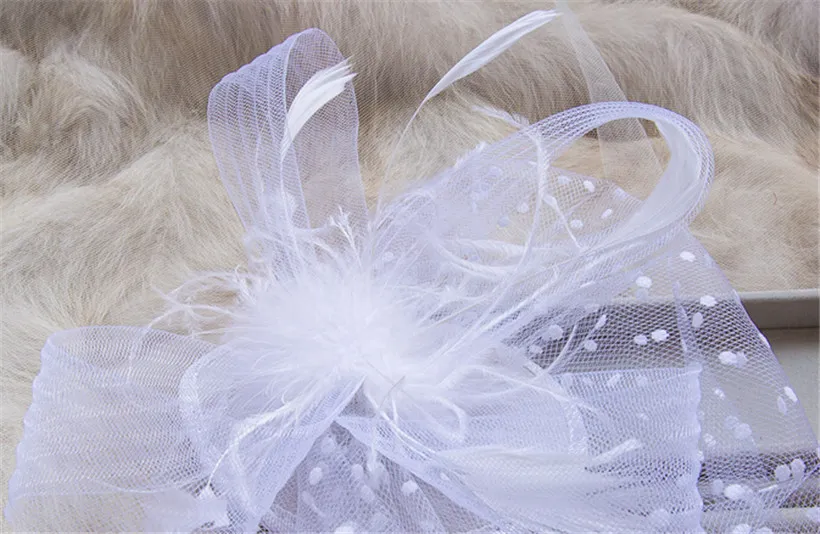 Cappello da sposa vintage da sposa bianco portapillole chiesa gabbia uccelli velo cocktail fascinator capelli accessori clip copricapo gioielli Supplie2172982