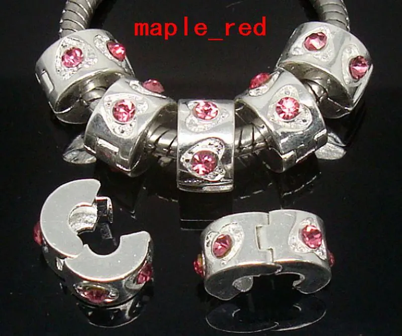 argent plaqué strass cuivre bouchon Clip charmes pour la fabrication de bijoux bricolage perles pour Bracelet européen vente en gros en vrac prix bas