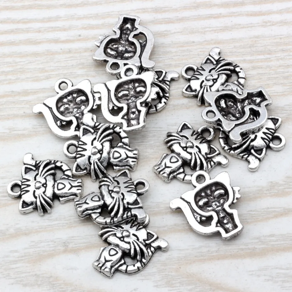 Mic Ancient Silver Zinc Lay Singlesided Cute Charm Pendants 18x 19mm Fai -te Gioielli A1108974983