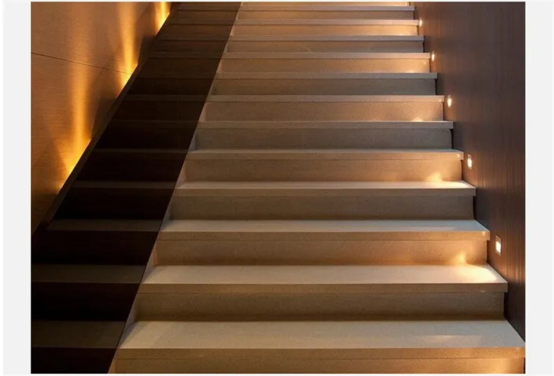 رخيصة مصابيح الجدار الزجاجي بلوري الحديثة الأبيض الدافئ الأبيض Ressessed ساحة ملون LED الأضواء أضواء داخلي لممرات الدرج
