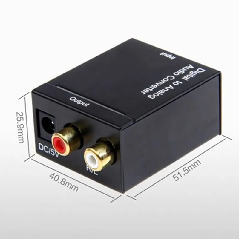 Optical 35mm Coaxial Toslink Digital to Analog Audio Adapter Converter RCA LR with Fiber optic cable Power Adapter4914486