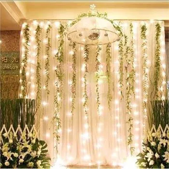 Zasłony światła Światła Bożego Narodzenia 10 * 3m 10 * 4 M 10 * 5 M LED Twinkle Oświetlenie Xmas String Fairy Wedding Curtain Tło Party Boże Narodzenie Paski