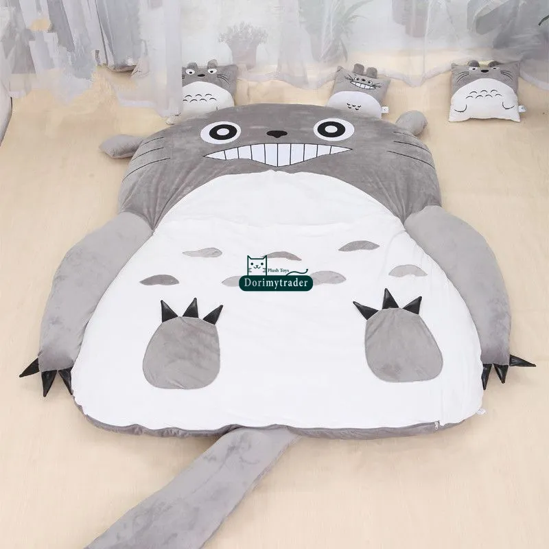 Dorimytrader Hot Japanese Anime Totoro Sleeping Bag Big Plush Soft Carpet Mattress Bed Sofa with Cotton DY61067