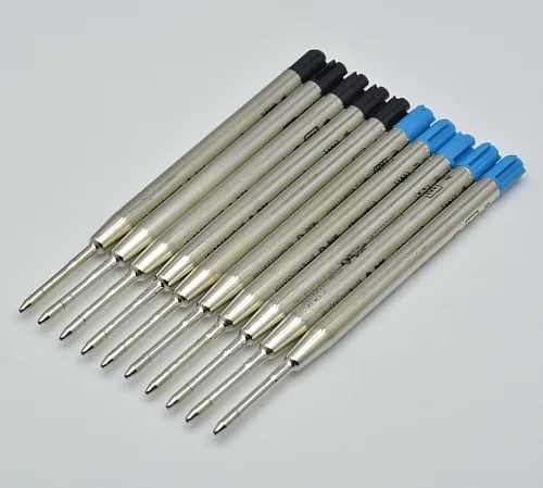 Sıcak satış (10 adet/grup) 0.7mm siyah/biue tükenmez kalem kırtasiye yazma pürüzsüz kalem aksesuarları için dolum