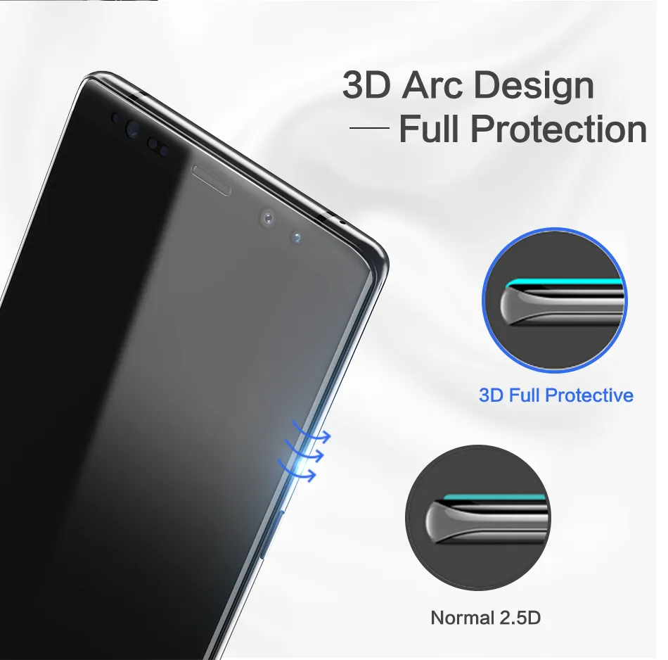 0.33mm 3D Curved Screen Protector For Samsung Galaxy Note 8 Explosion ...