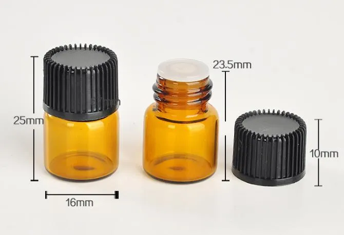 Parfums bottelen 1ml parfum amber mini glazen flessen, 1cc ambters monster fial, kleine etherische oliefles fabriek prijs N708
