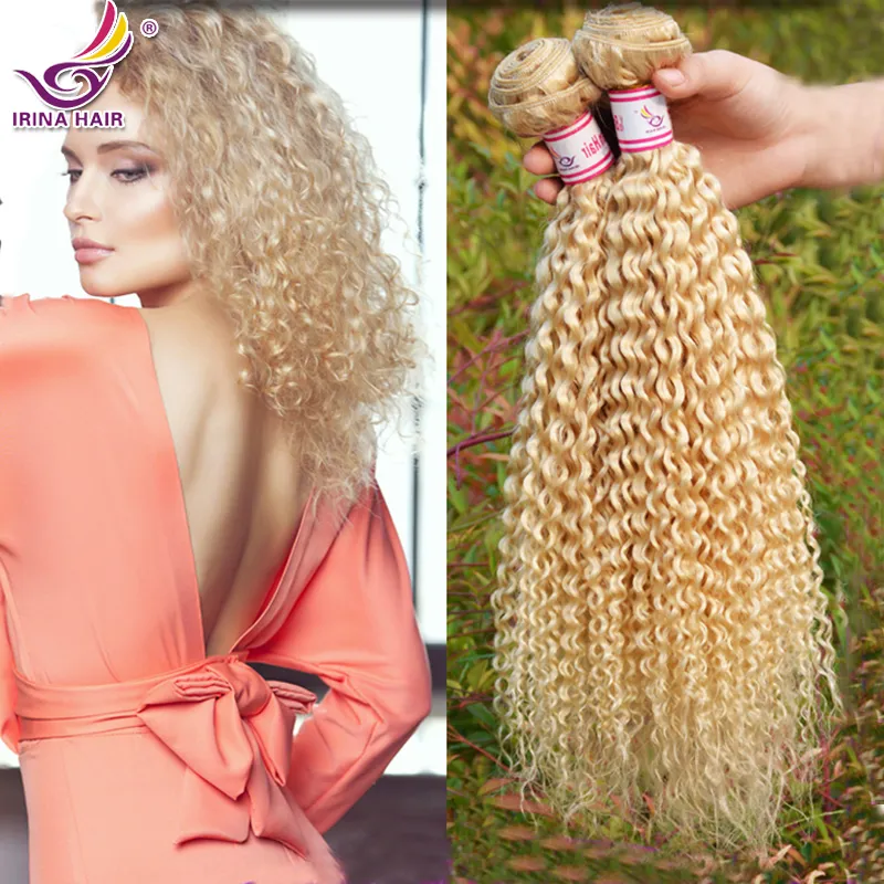 Irina 2 sztuk brazylijski peruwiański malezyjski indyjski remy dziewiczy splot jerry curl Funmi włosy perwersyjne kręcone brazylijskie włosy 613 głęboka fala kręcone włosy