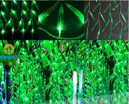 Holdiay Lights 4Mx0.6M decoracion fiestas Green Leaf navidad curtain string lucs LED light christmas decorations for home AC 110v-240V