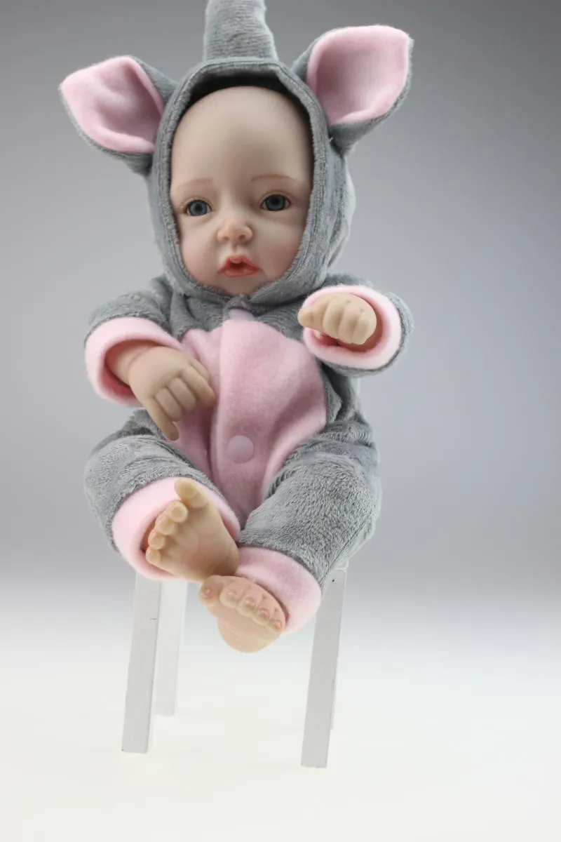 Handgemaakte 10 inch mini reborn baby pop volledige siliconen baby speelgoed collectie pop herboren populaire prinses meisje zo slim