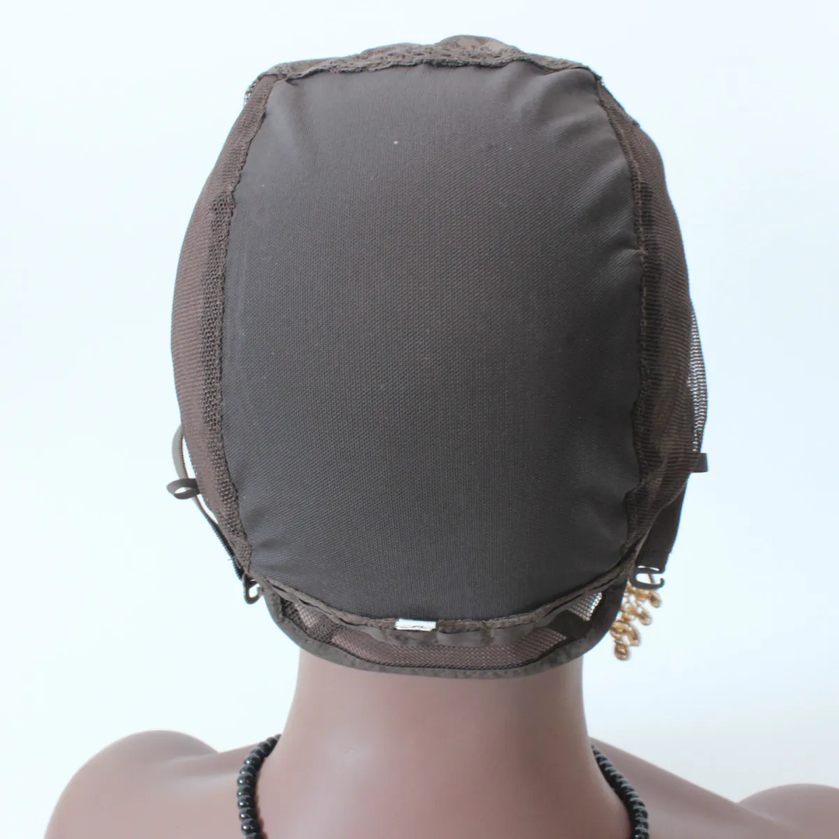 Bonnet de perruque juif de couleur marron SML, 3 pièces, pour la fabrication de perruques, bonnet de tissage en dentelle extensible, bretelles réglables, 2034762