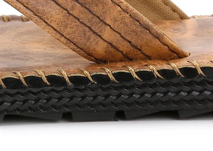 Zomer 2017 heren strand mode lederen sandalen hoge kwaliteit slippers casual slippers casual lederen sandalen solide voor mannen