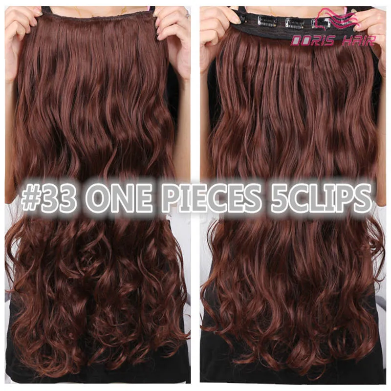 Clip in Hair Extension Femmes Hair One Piece 2Pack pour la tête complète Long Wavy Hair Extension 14658286807859