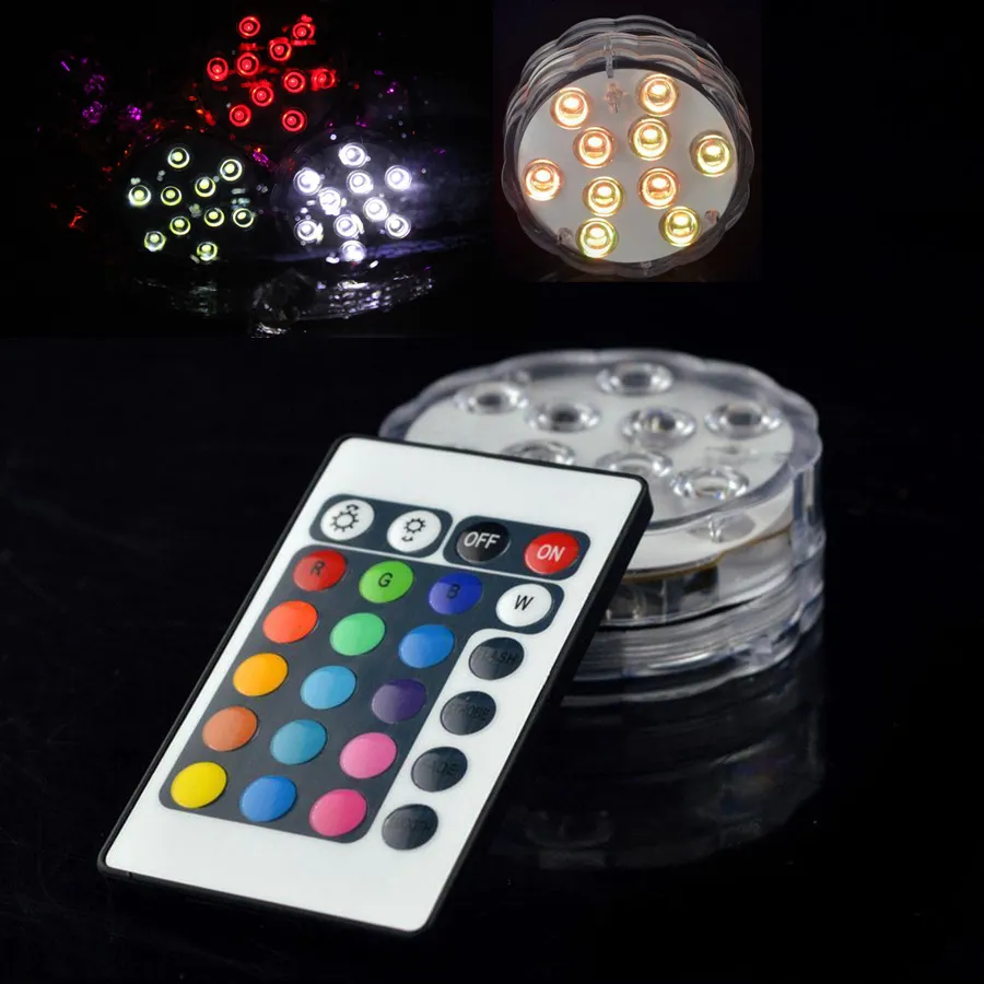 2 Estilo LED Multi Cores submersível casamento Waterproof Partido Decoração Floral Vase base de luz + Frete Grátis Remote