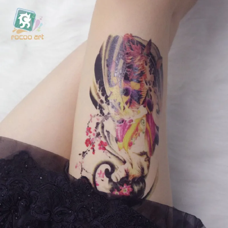 19 * 12 cm Tatuaggi finti temporanei Adesivi tatuaggio impermeabili body art Pittura la decorazione della festa ecc. Gatto misto gufo cervo