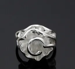 Argento 925 donne anello rosa Chirstmas banda anelli argento placcato orientale partito regalo fiore Anelli gioielli