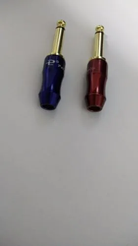 2 connettori MONO PLUG da 6,3 mm 1/4 "per adattatore di saldatura in rame