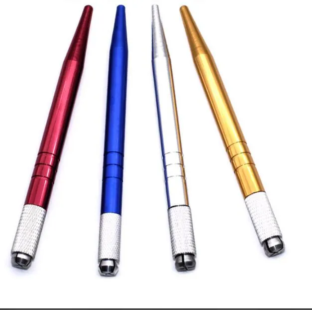 DHL Silver Brand Alloy Professional Permanent Makeup Manual Pen 3D Eyebrow Embroidery Handmade Tattoo MicroBlading Pen