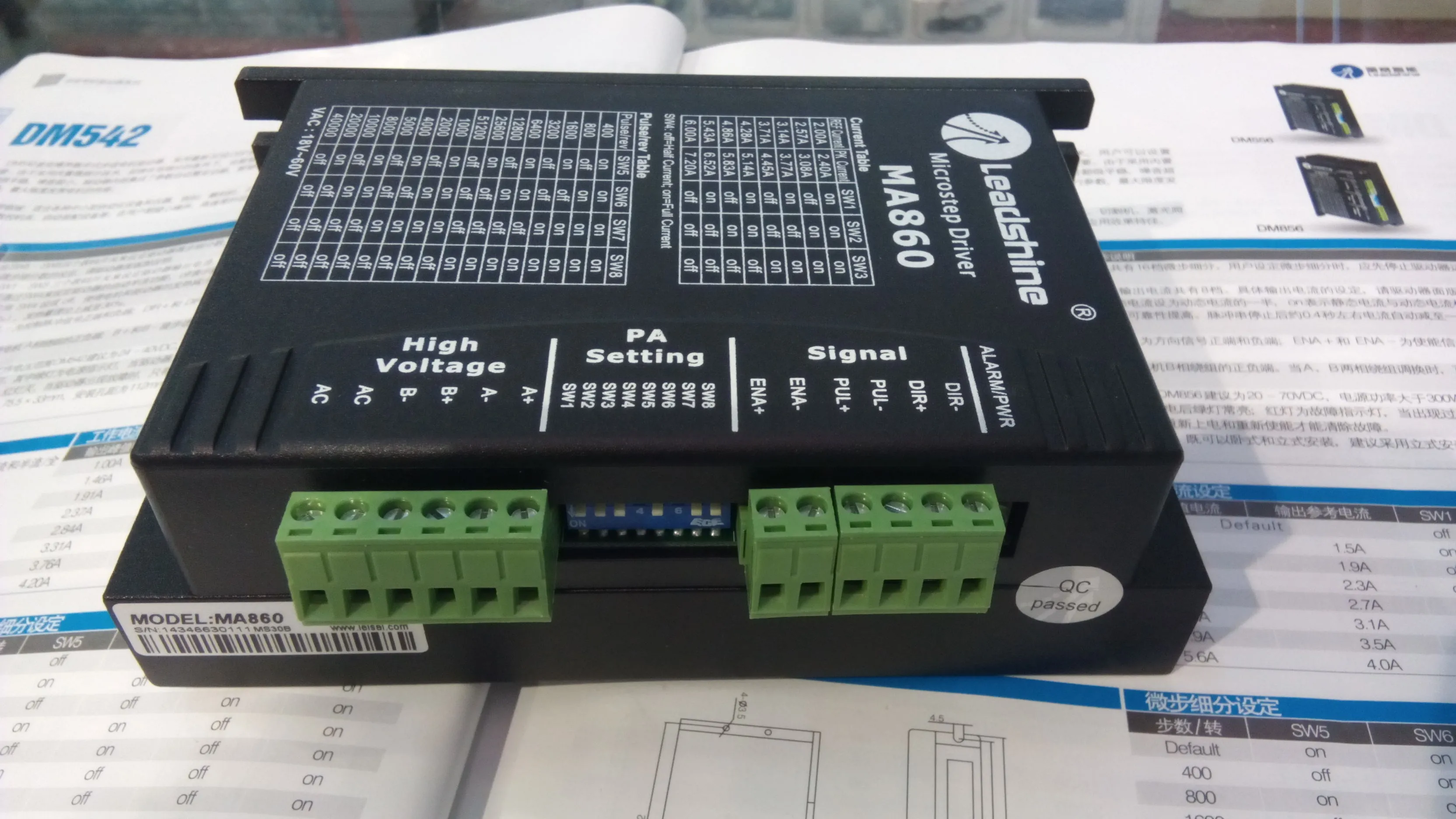 Frete Grátis Leadshine MA860 Driver de 2 fases Trabalho de 24V-80 VDC Out1.8a para 7.2a Fit Nema 23 e 34 Stepper Motor Out 4.5NM ou 8.5NM