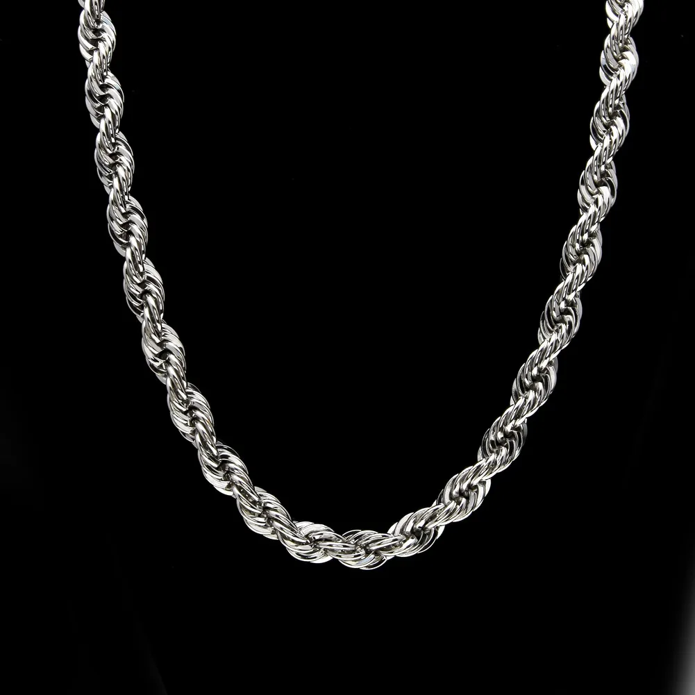 10 mm dikke 76 cm lange touw gedraaide ketting 24-karaats vergulde hiphop zware ketting voor heren