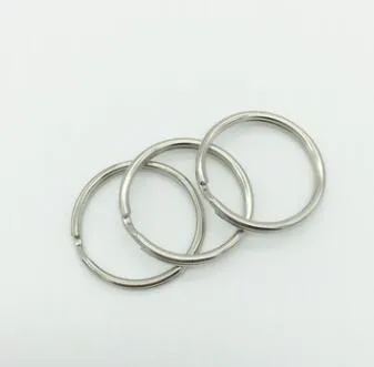 Split Keychains Ring Nyckelring 25mm Key Ring Chain Loop Pocket Photo Clasps Connectors Silver