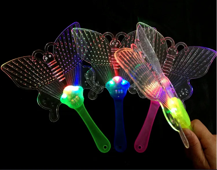New hot flash light colorful fan fan dance props wholesale selling luminous toy show