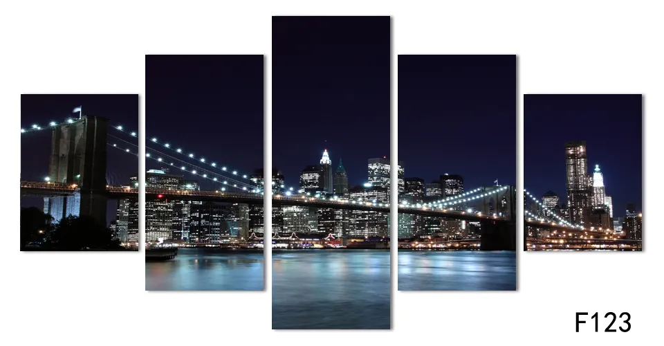 Leinwanddrucke New York City Landschaft Ölgemälde Schöne moderne Brücke Bild Wall Art Decor Malerei Gedruckt Auf Leinwand Kein Rahmen